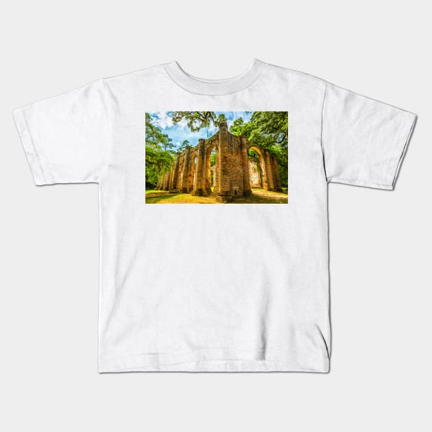 Sheldon Church Ruins Kids T-Shirt by Gestalt Imagery
